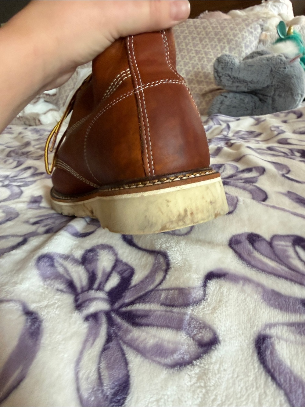 Made in USA Brown Leather Work Boot — Moc Toe - Picture 16 of 16